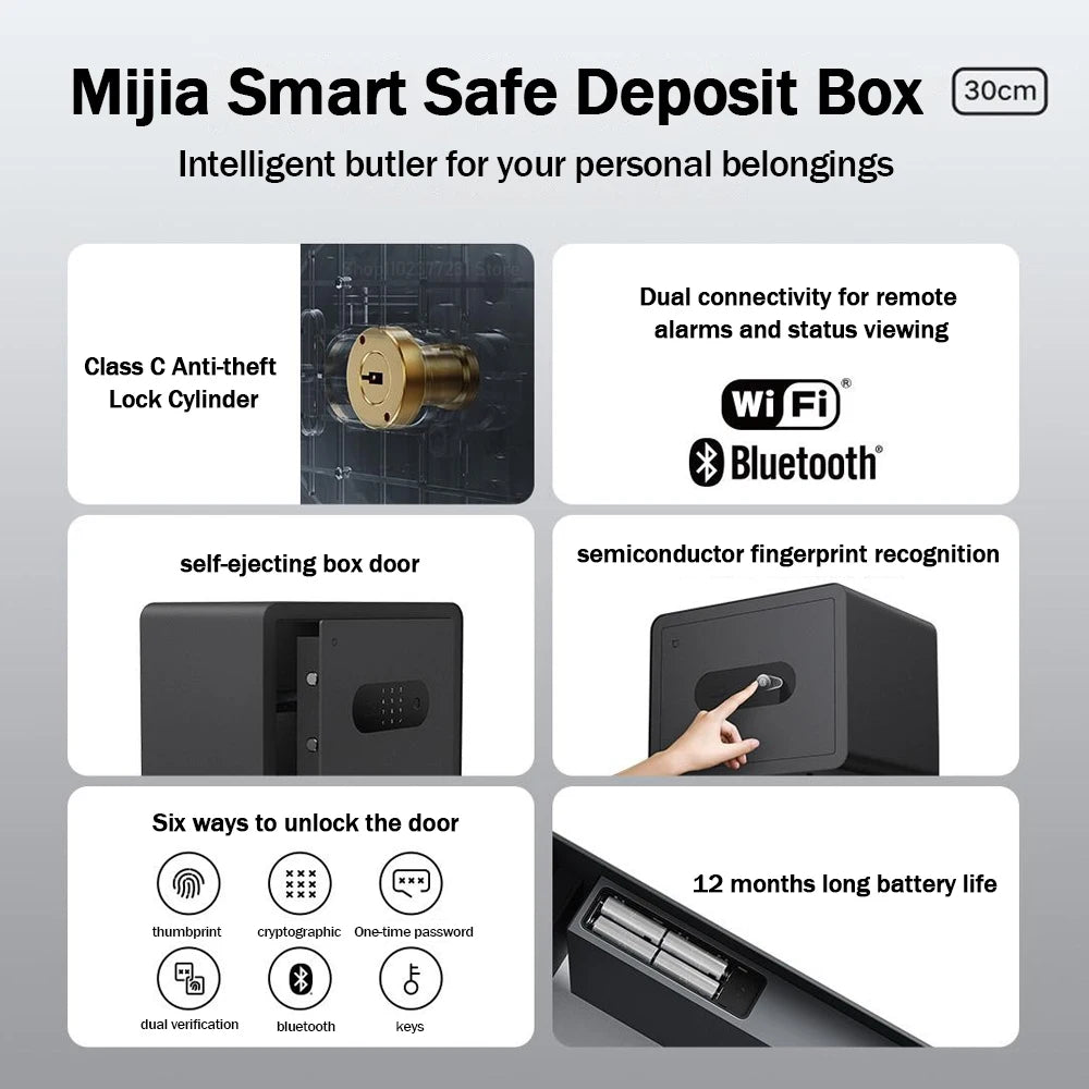 Xiaomi Mijia Smart Safe Deposit Box Fingerprint Unlock