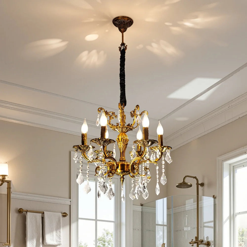 Vintage Crystal Chandelier Ceiling Pendant Light for Living Room