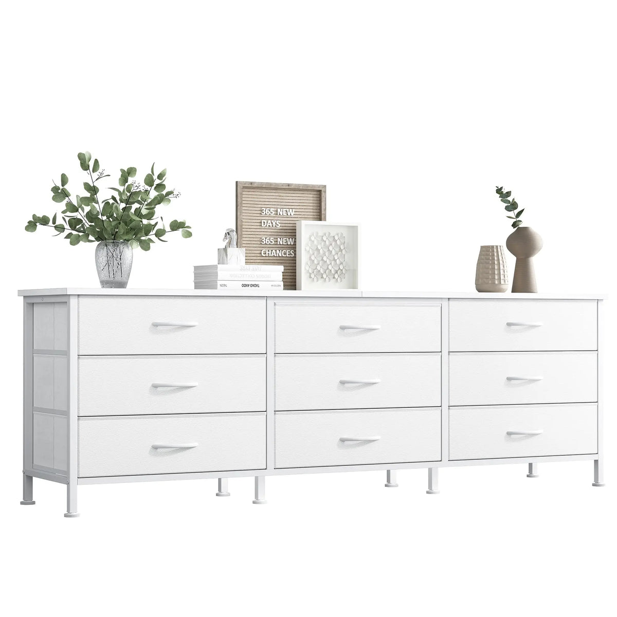 JHK Modern Nine Drawer Entertainment Center For Living Rooms
