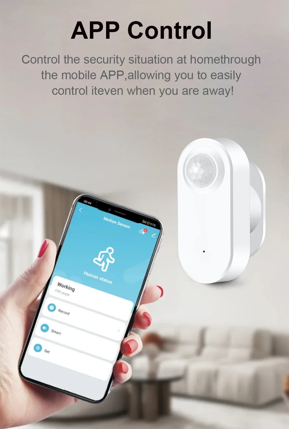 Haozee Smart Motion Sensor Zigbee PIR Motion Sensor with Illuminance Value High Sensitivity Support Home Assistant Zigbee2mqtt