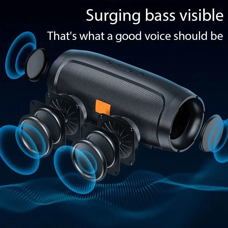 Portable Subwoofer Bluetooth Speakers Outdoor Stereo Surround Waterproof, Wireless Sound
