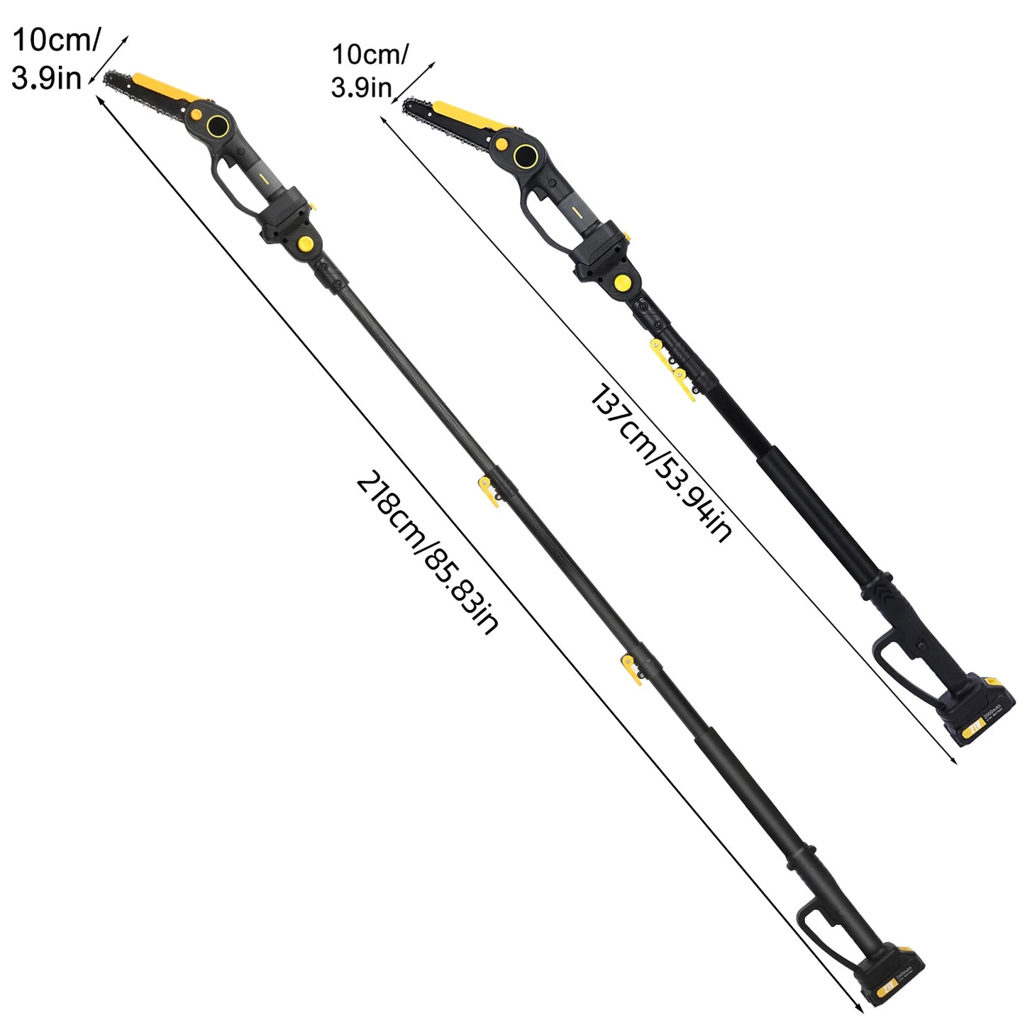 2-in-1 Cordless Pole Saw & Mini Chainsaw, Brushless Electric Chain Saw with 2 x 2.0Ah Battery, 4.9-7.5ft Adjustable Pole Saw
