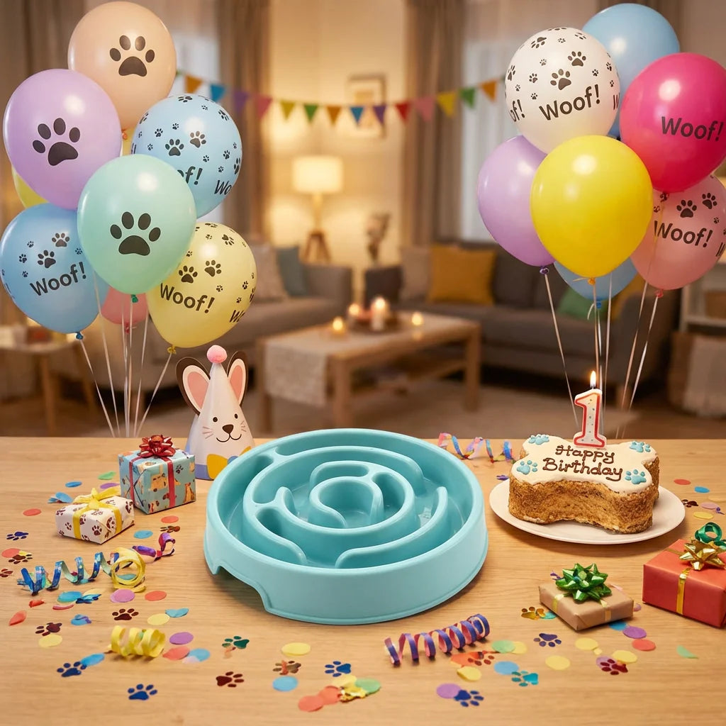 Slow Feeder Dog Bowl With Non Slip Interactive Maze