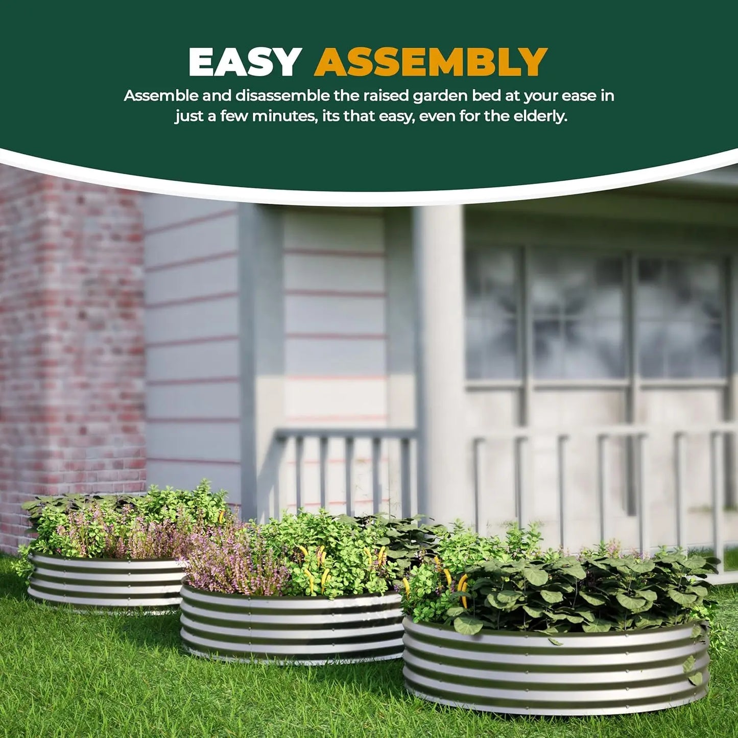 Galvanized Raised Garden Bed Kit Planter For Vegetables And Flowers