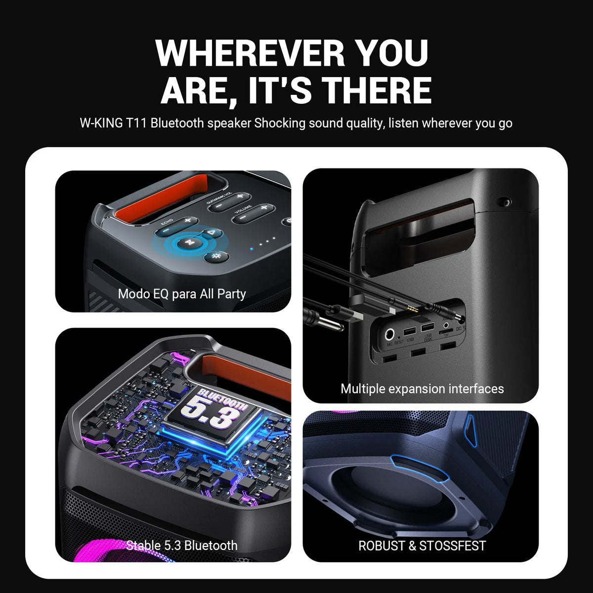 W King Portable Bluetooth Speaker Offering Waterproof Design And Sound