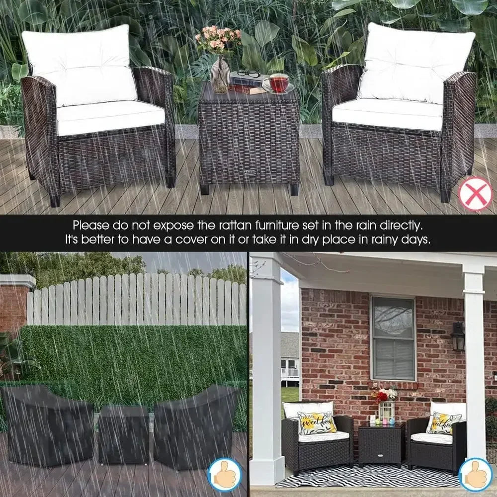 Modern Outdoor Patio Furniture Set With Tempered Glass Table