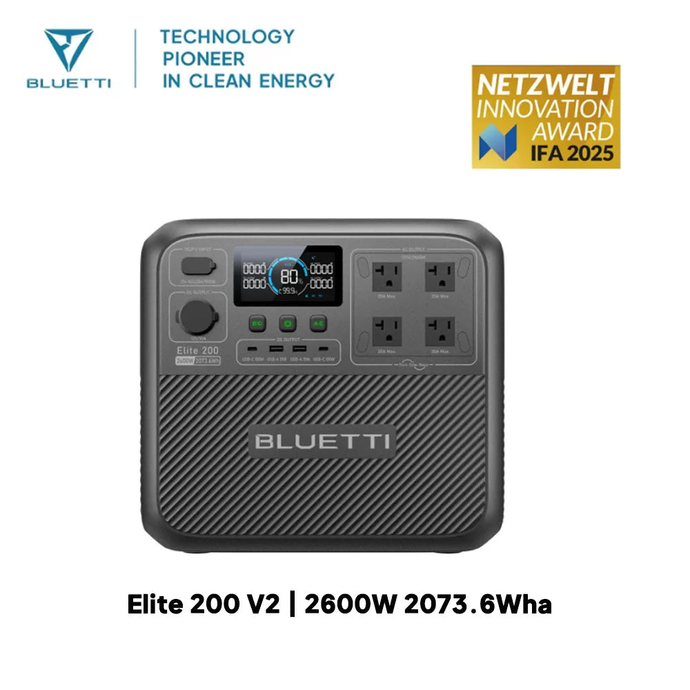 Elite 200 Portable Power Station High Capacity Solar Generator for Outdoor Camping