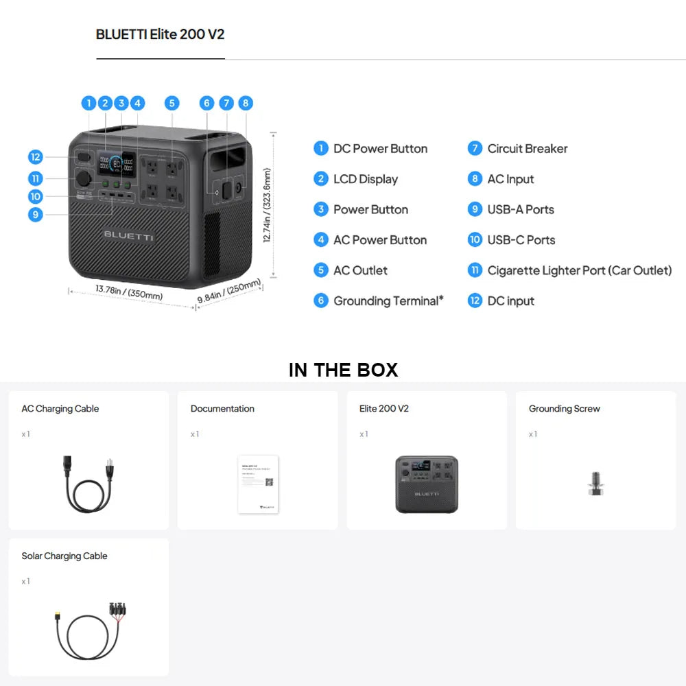 Elite 200 Portable Power Station High Capacity Solar Generator for Outdoor Camping