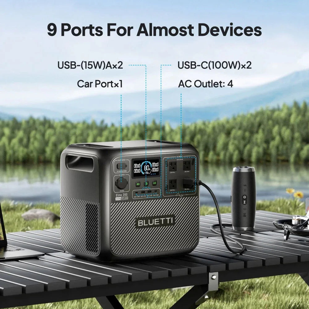 Elite 200 Portable Power Station High Capacity Solar Generator for Outdoor Camping