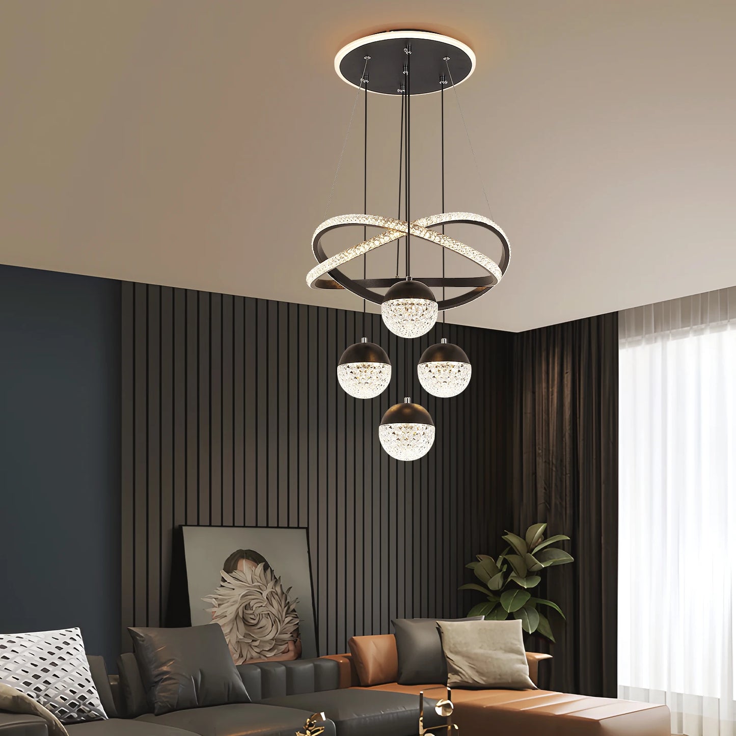GreeLustr Nordic Modern LED Chandelier With Three Lighting Modes