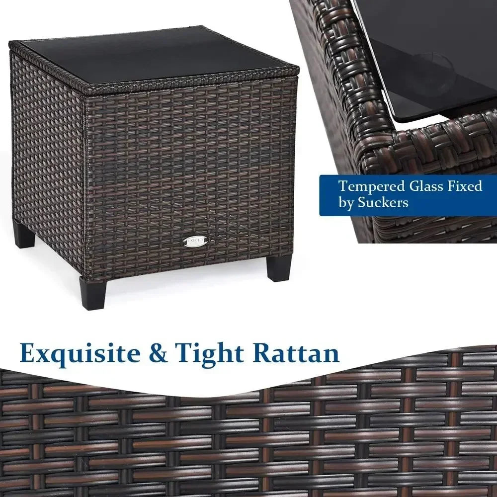 Modern Outdoor Patio Furniture Set With Tempered Glass Table