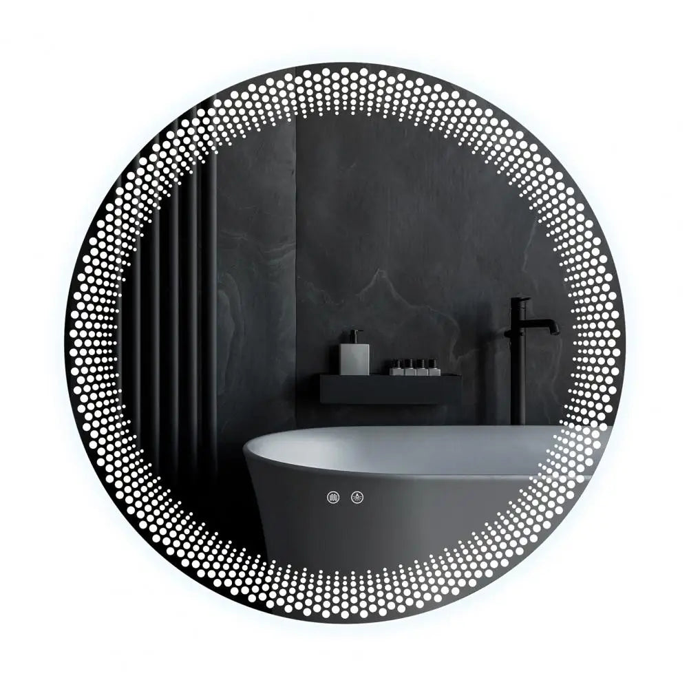 LED Anti Fog Wall Mount Tempered Glass Bathroom Mirror