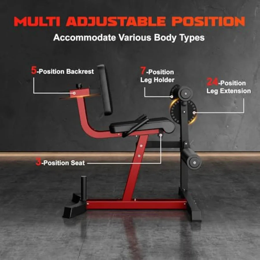Adjustable Plate Loaded Leg Extension And Curl Gym Machine