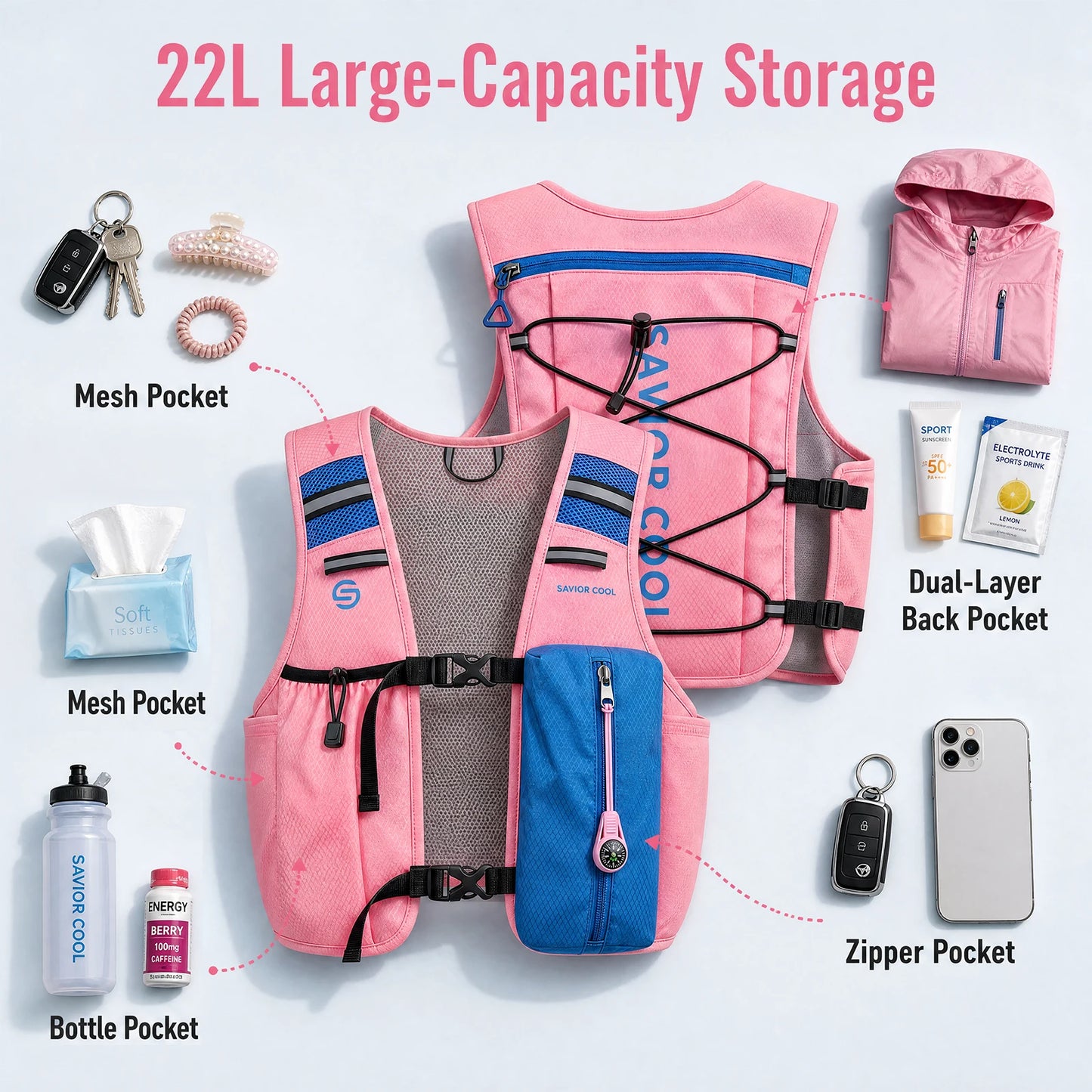 Outdoors Cooling Vest Tactical Cooling Vest AC Vest Constant-Temperature Summer Cooling Technology with Built-in Water Bladder