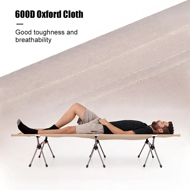 Portable folding bed, ultra light aluminum alloy sleeping bed, outdoor camping and travel