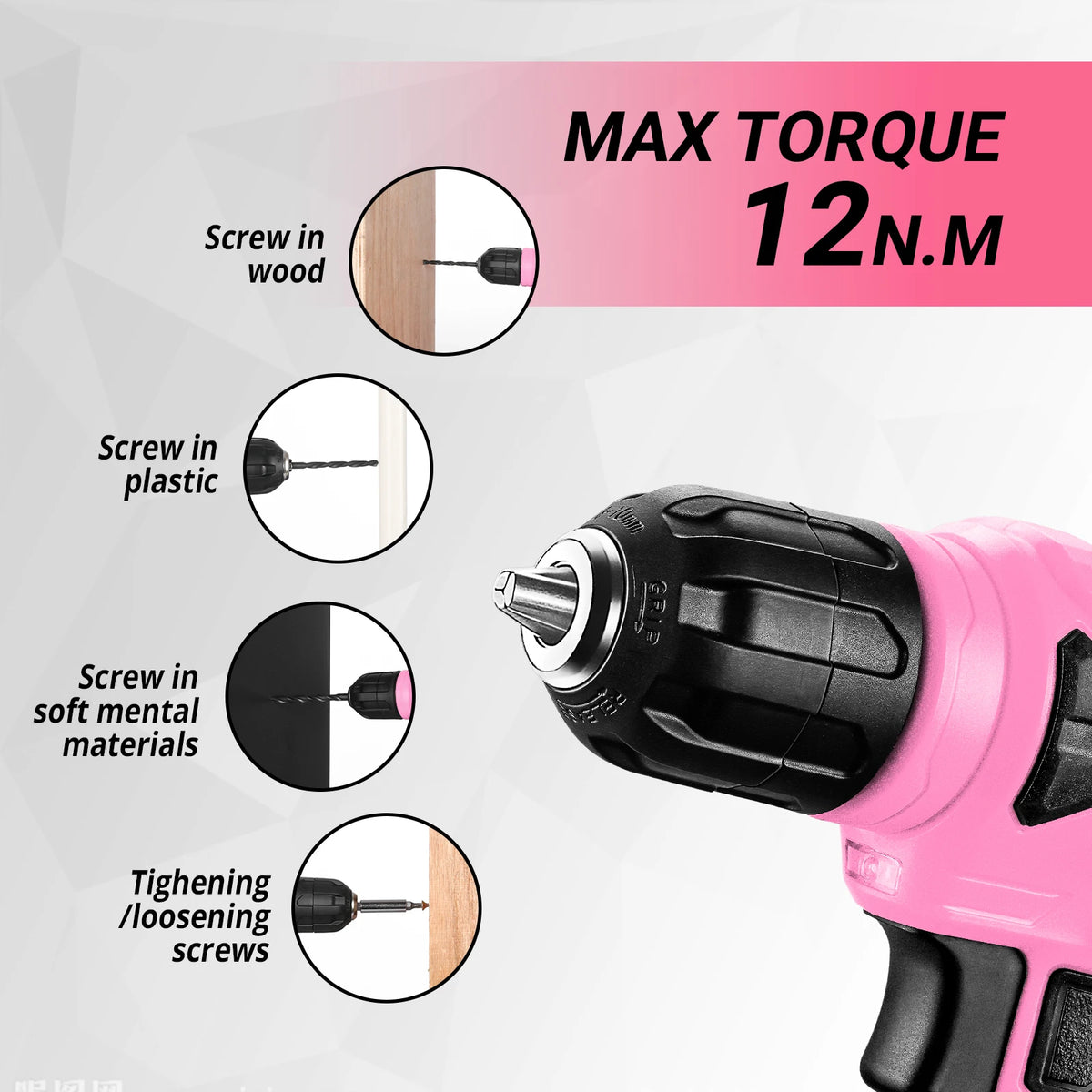 DEKO 126Pcs Power Tool Combo Kit with 8V Cordless Drill, Keyless Chuck, Professional Home Household