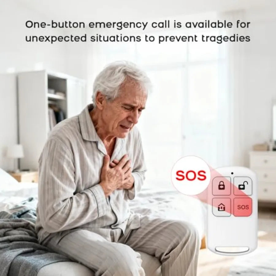 Home Security Alarm System: WiFi+GSM/4G Door/Window Kit with Touch Screen, App Alerts Auto Dial, Alexa-Compatible, for Apartmen