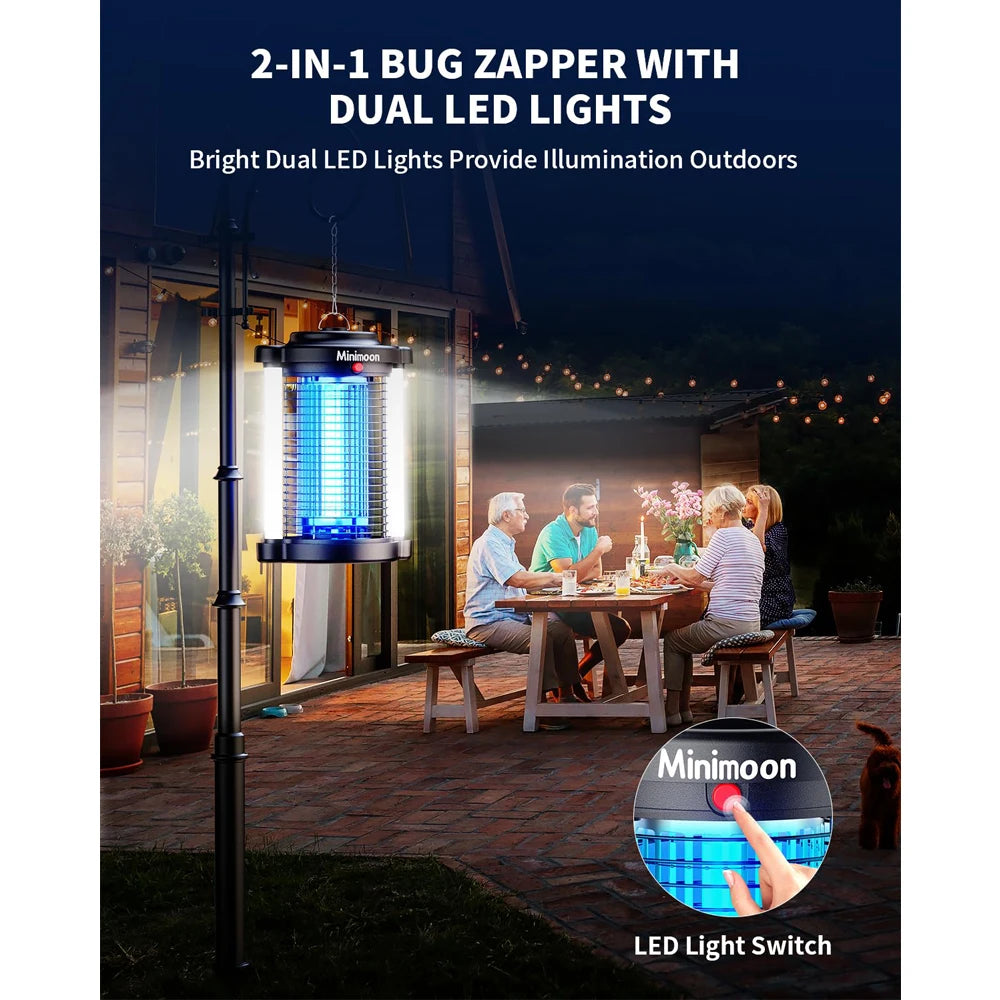 Bug Zapper Outdoor Mosquito Zapper with Dual LED Light 4200V Fly Zapper 15W Electric Fly Traps