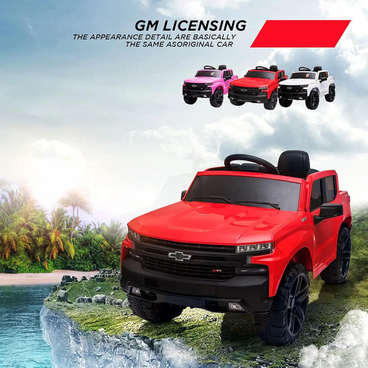12V Electric Ride-On Truck w/Parent Remote Control, Bluetooth Speaker, LED Lights, Truck Bed Storage Battery Powered Car