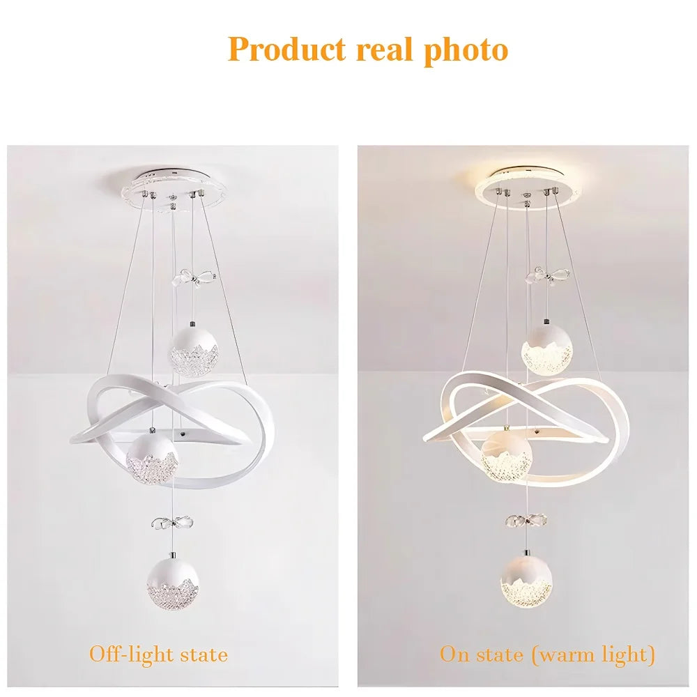 Three Color Temperatures LED Pendant Chandelier With Adjustable Suspension