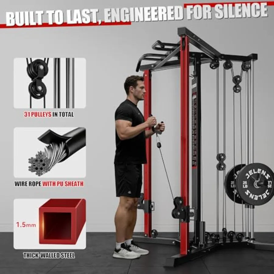 Home Gym Cable Crossover Machine With Adjustable Pulley System