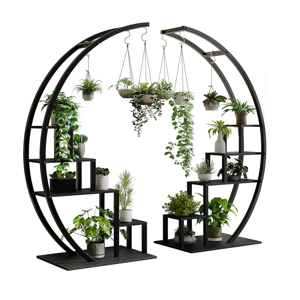 Studyset Half Moon Metal Plant Stand With Rustproof Hooks