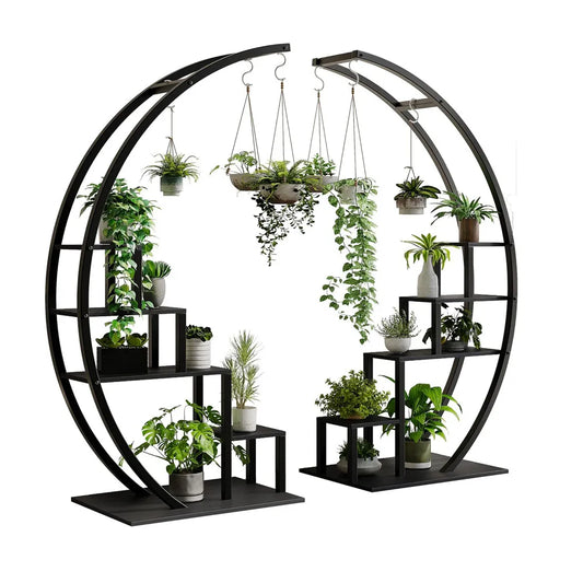 Studyset Half Moon Metal Plant Stand With Rustproof Hooks