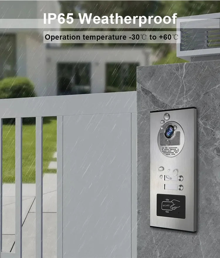 2-family Apartment Intercom Video Doorbell with RFID Card Unlock 7inch 4Wired Video Door Phone System