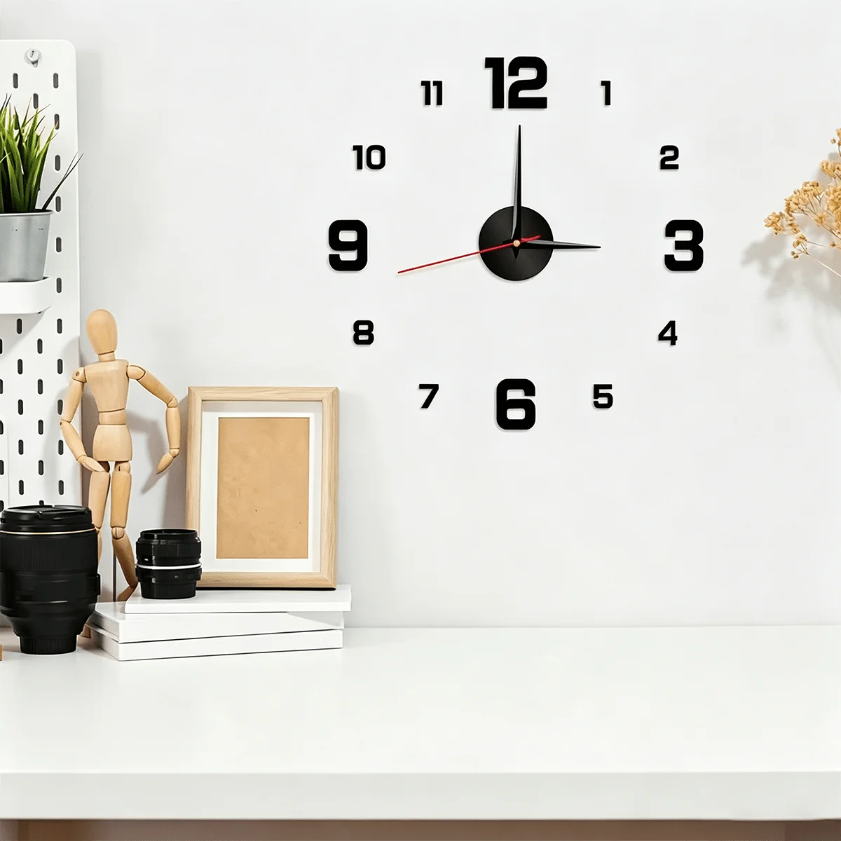 Minimalist Glow In The Dark Wall Clock Mirror Surface