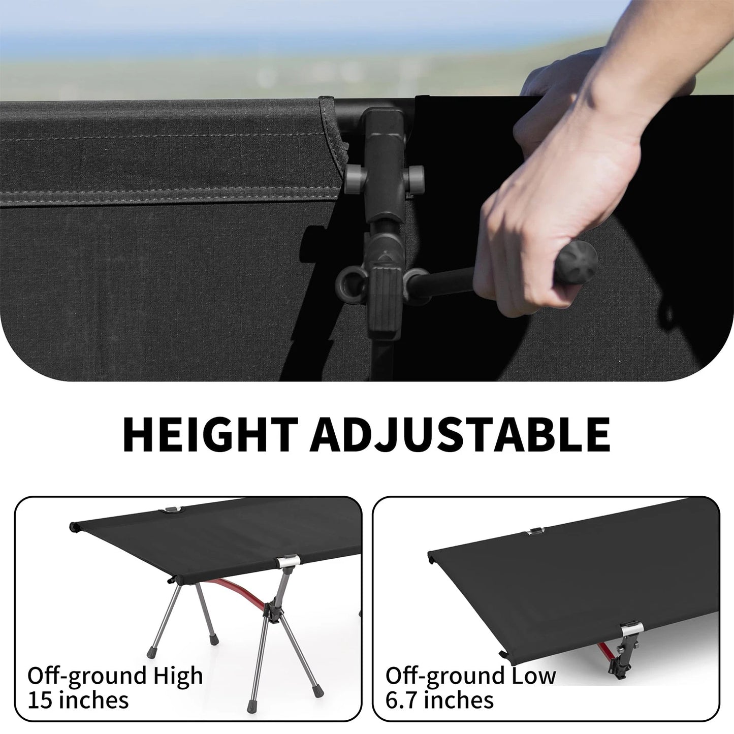 Portable folding bed, ultra light aluminum alloy sleeping bed, outdoor camping and travel