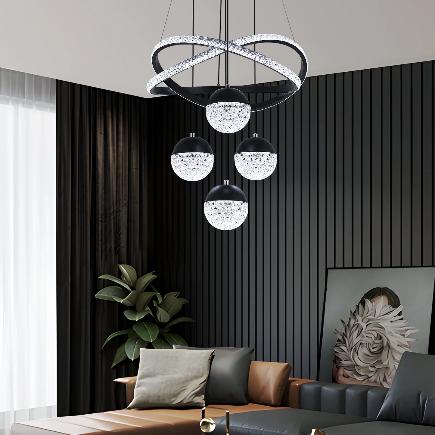 GreeLustr Nordic Modern LED Chandelier With Three Lighting Modes