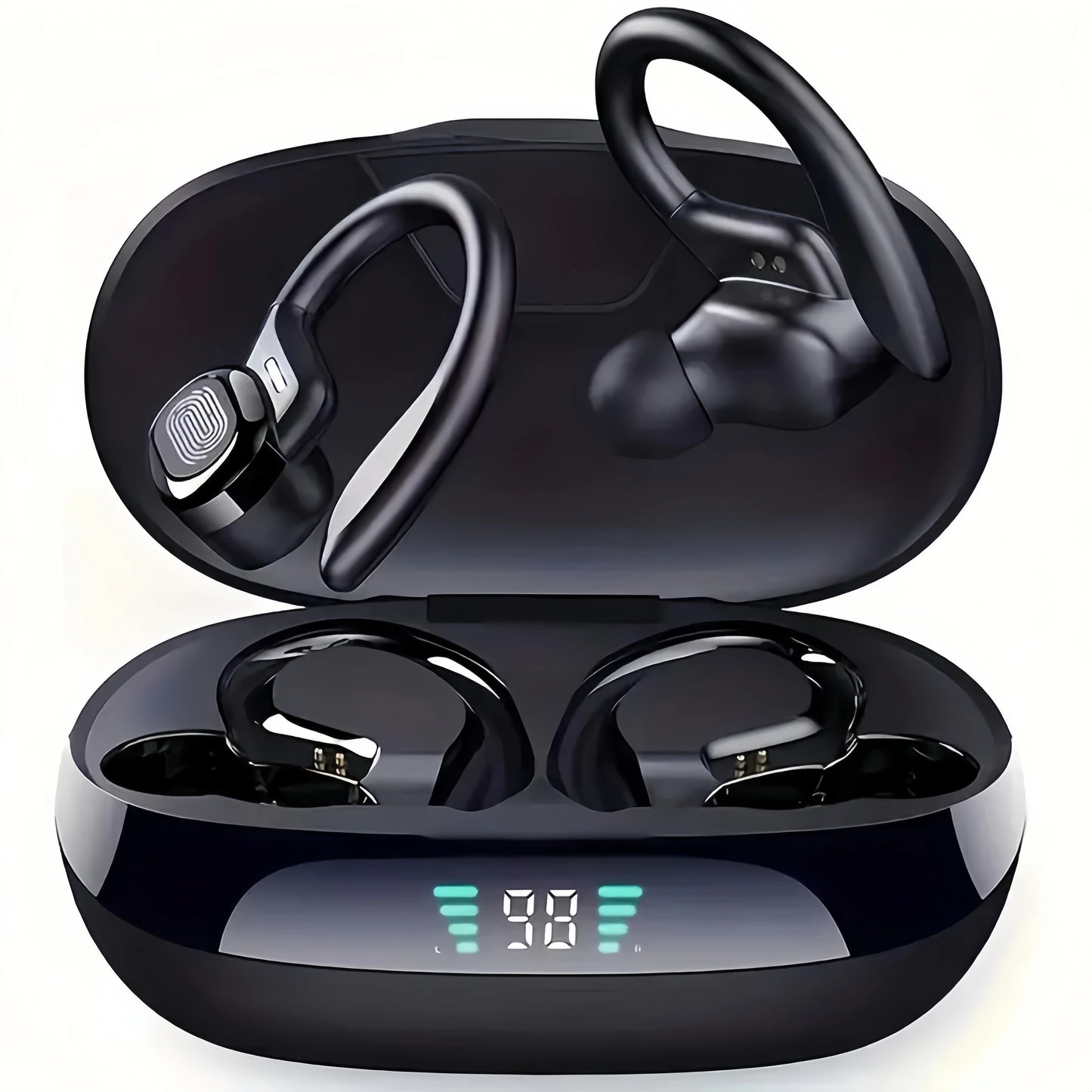 True Wireless Earbuds, Headphones with Microphone, Sports Ear Clip, In-Ear Headphones with Led Display