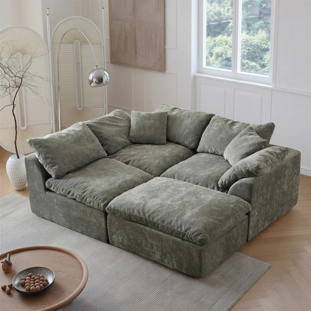 Yeflixvrau Modern L Shape Sectional Sofa With Removable Cushions