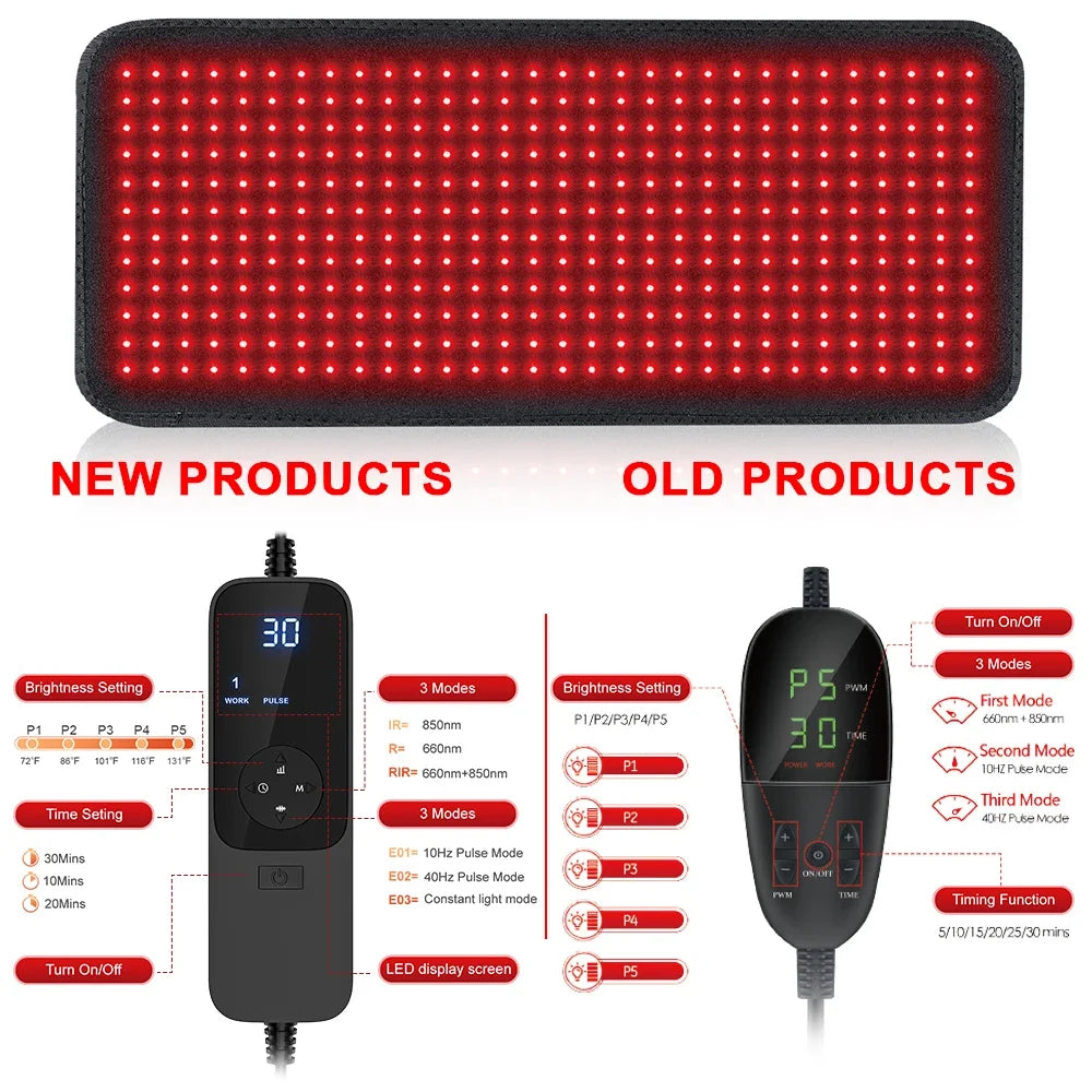 Updated Red Light Therapy Pad for Body. Therapy Mat for Waist Back Shoulder Muscle Pain Relief Relax Infrared Light