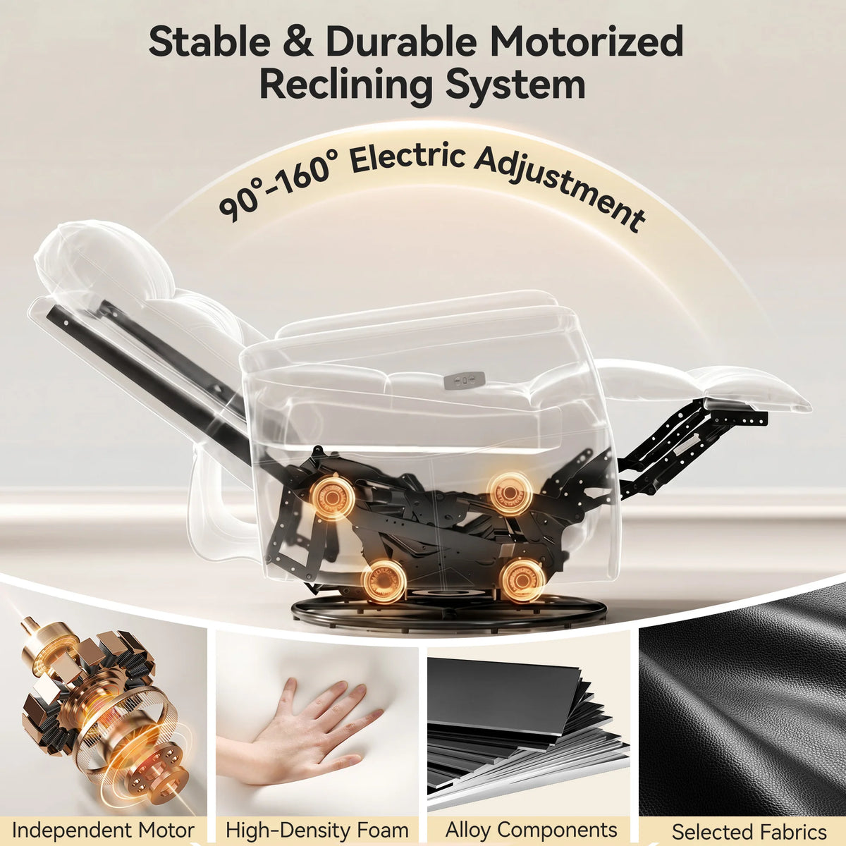 Kerdom Leather Power Lift Recliner With Vibration Massage