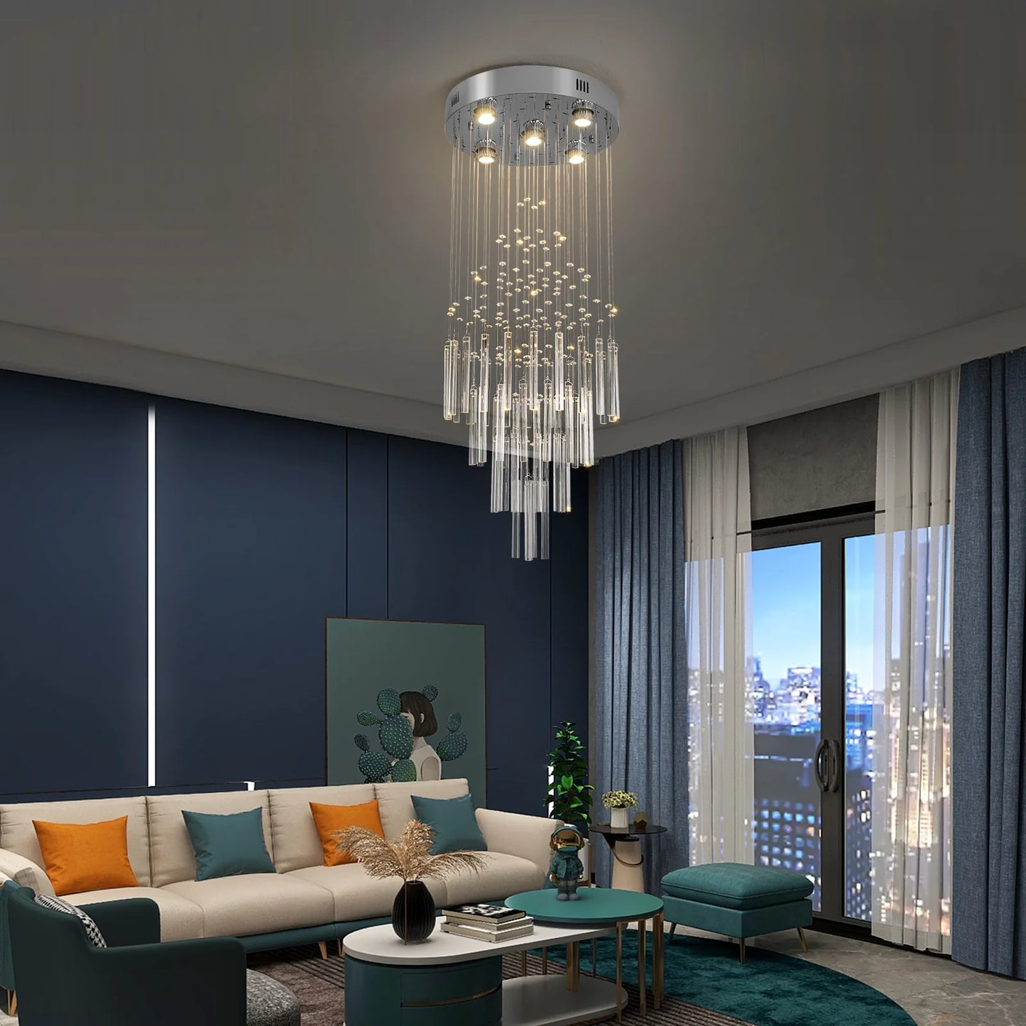 GreeLustr Crystal Ceiling Chandelier Luxury Home Decor Living Room Bedroom  Pendant Lights Lustre Lighting Fixture Ceiling Lamps