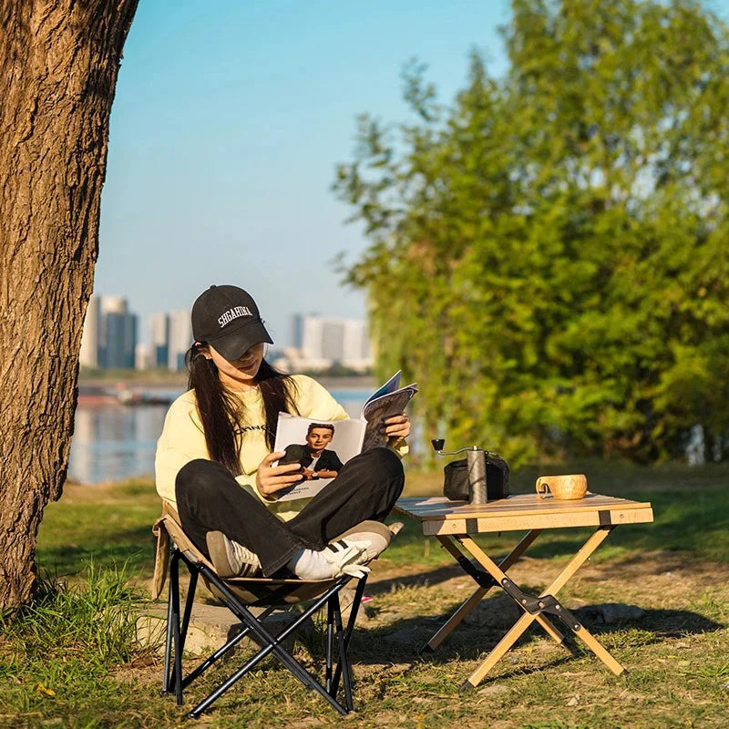 Outdoor Folding Moon Chair Portable Chair Camping Chair Picnic Gear Fishing Small Horse Stool Student Sketching