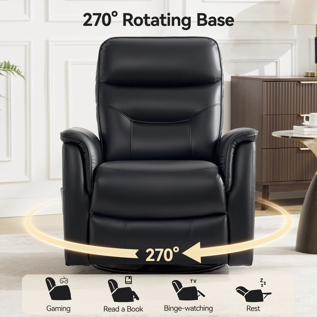 Kerdom Leather Power Lift Recliner With Vibration Massage