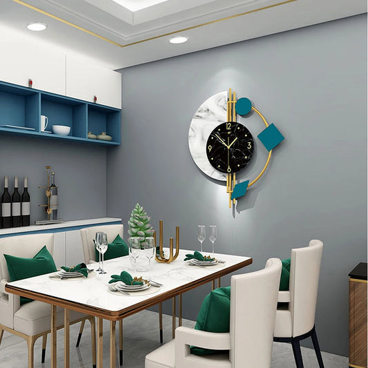 Premium Silent Sweep Marble Wall Clock For Living Rooms