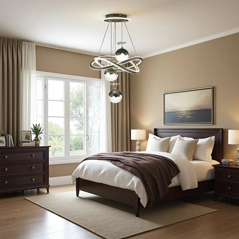 Three Color Temperatures LED Pendant Chandelier With Adjustable Suspension