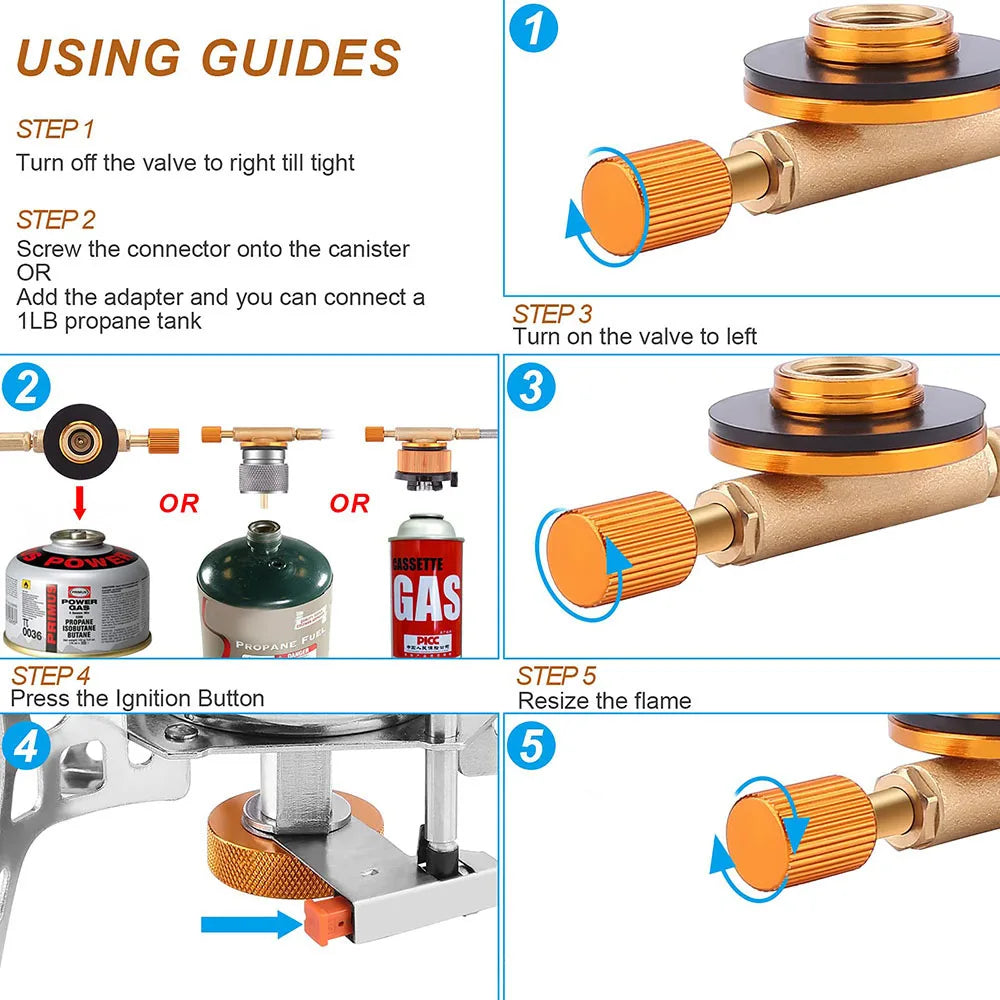 Camping Wind Proof Gas Stove Outdoor Burner Strong Fire Heater Cooker Portable Furnace Supplies Equipment Picnic