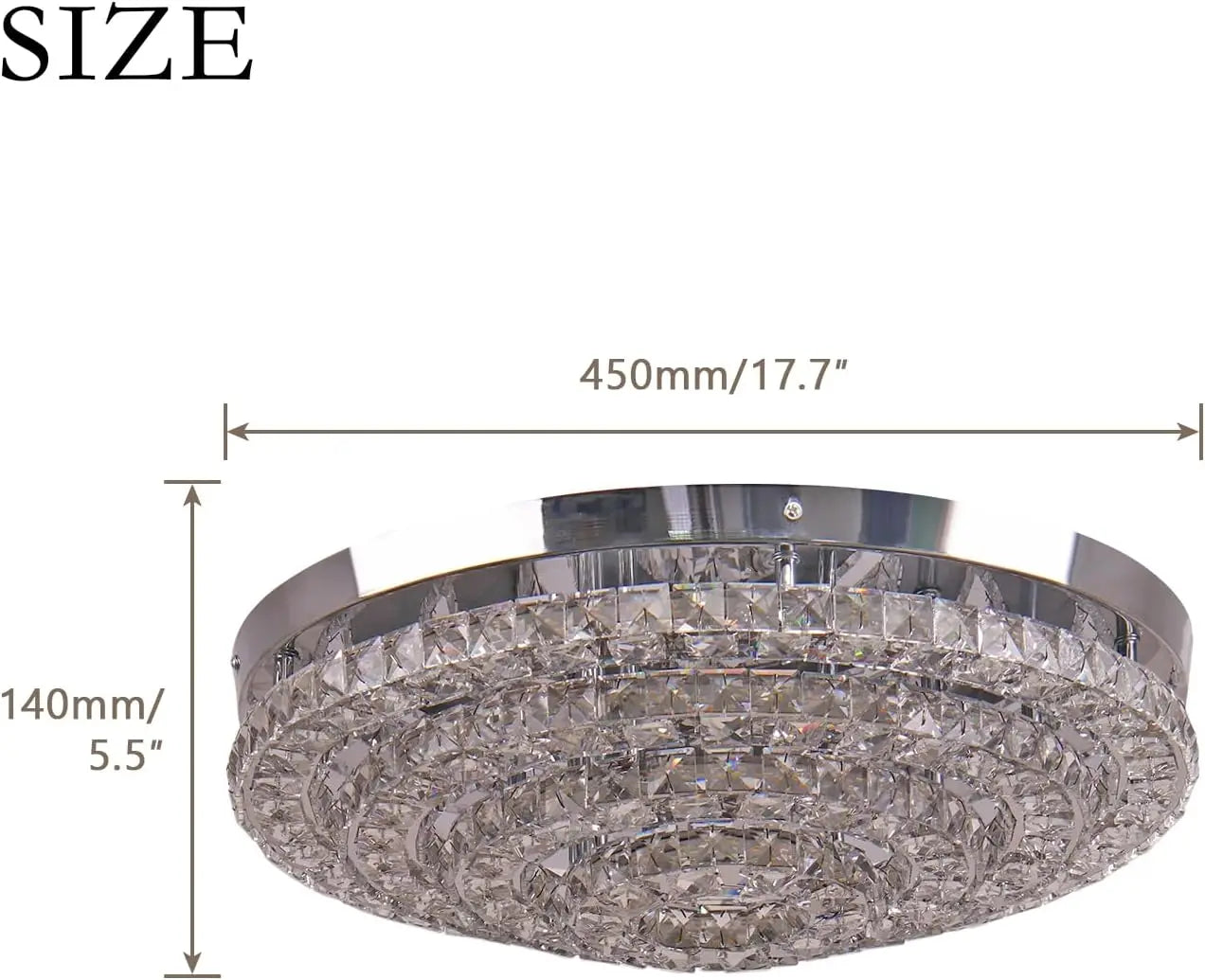 FRIXCHUR Crystal Chandelier Semi Flush Mount LED Ceiling Light