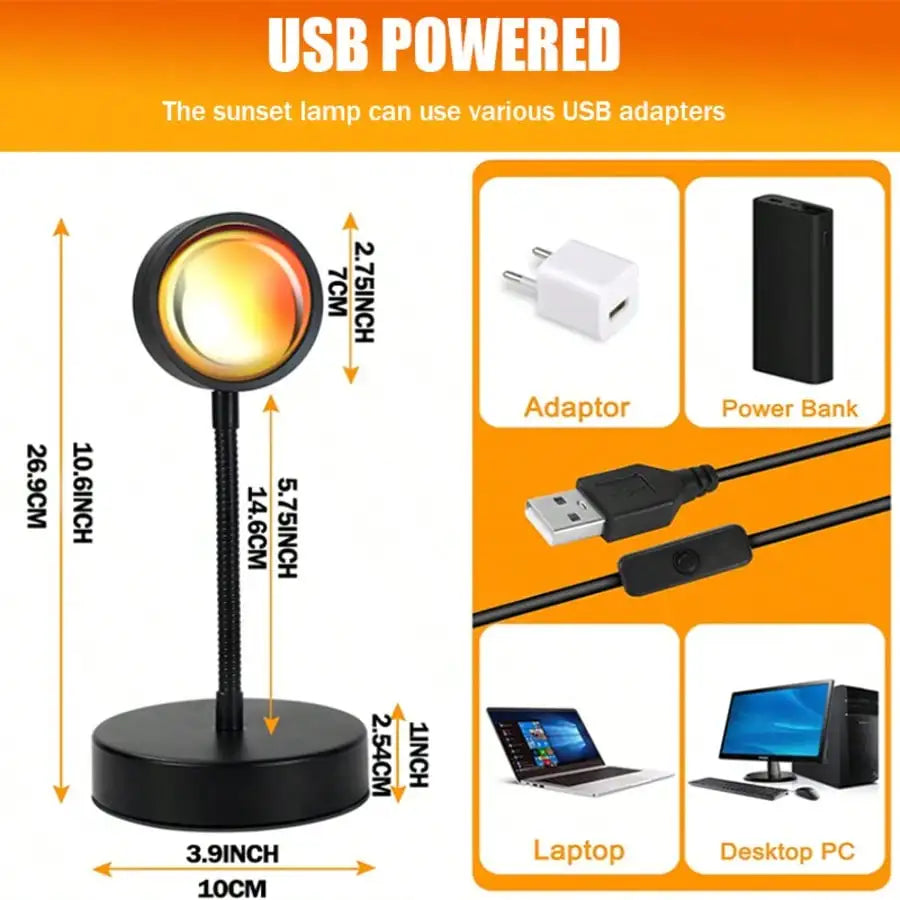 APP& Remote Control Sunset Lamp Projector Led Lights For Room Bedroom Light Decor Dimmable 16 Modes