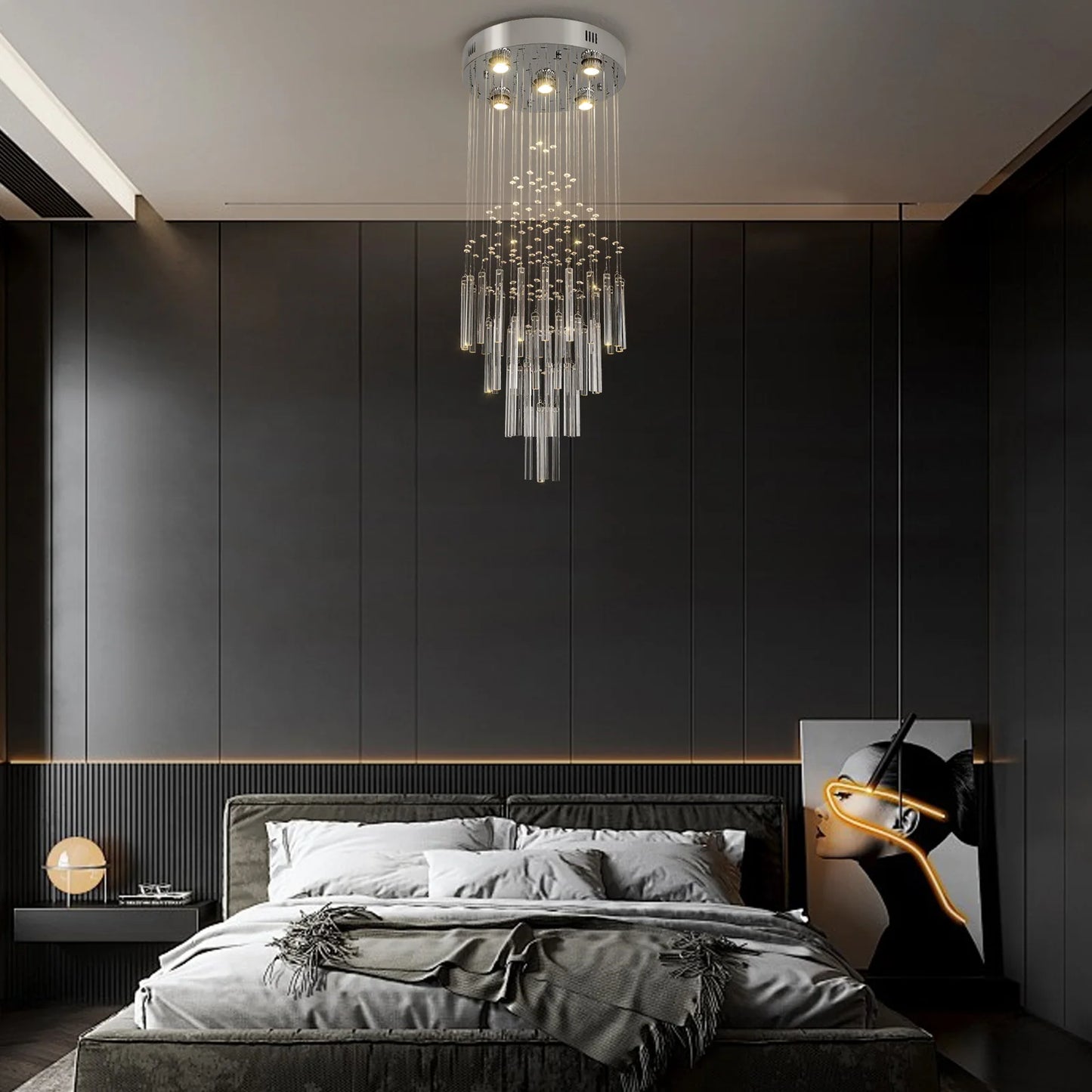 GreeLustr Crystal Ceiling Chandelier Luxury Home Decor Living Room Bedroom  Pendant Lights Lustre Lighting Fixture Ceiling Lamps