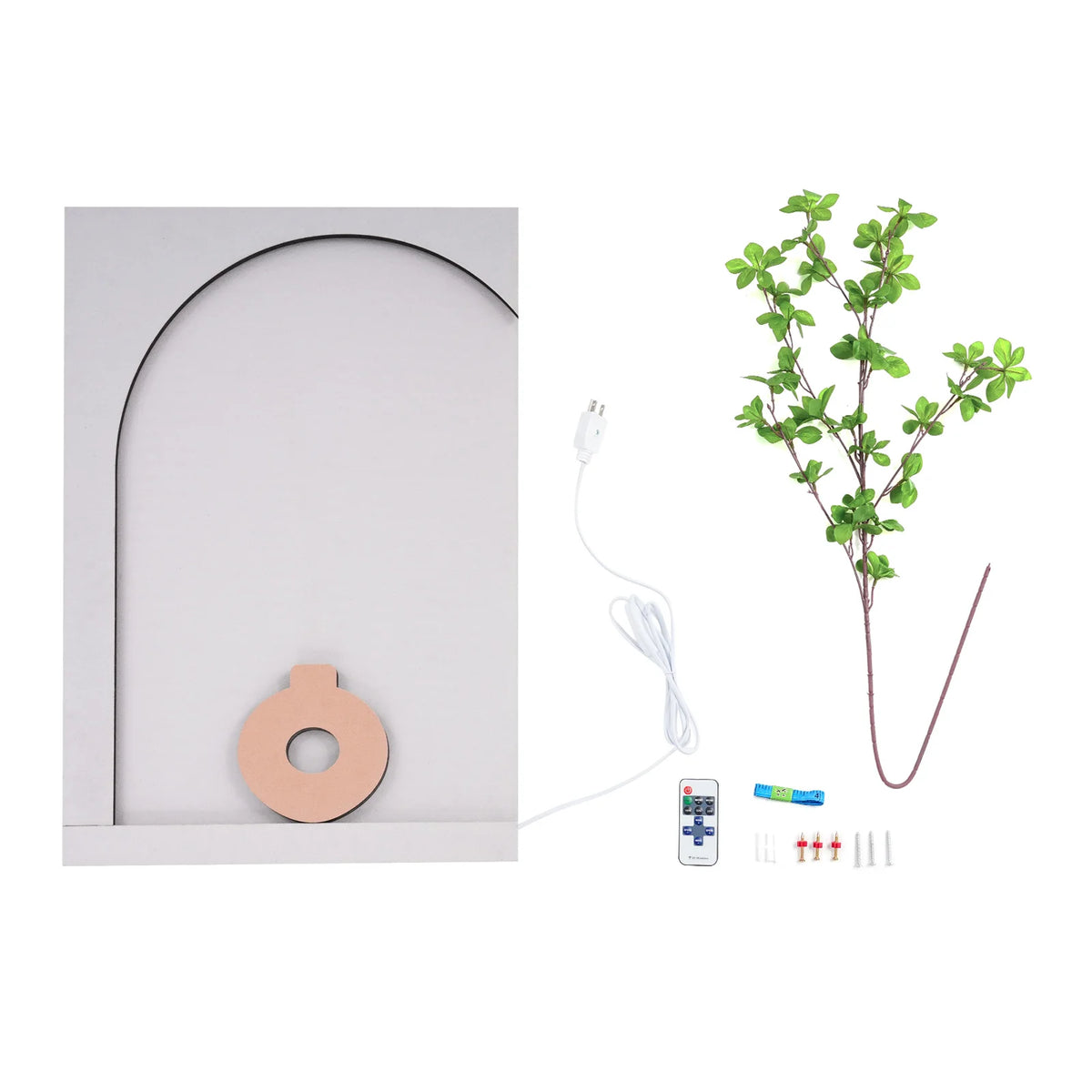 Handcrafted Sandstone Wall Art With Dimmable Led Simulated Plant