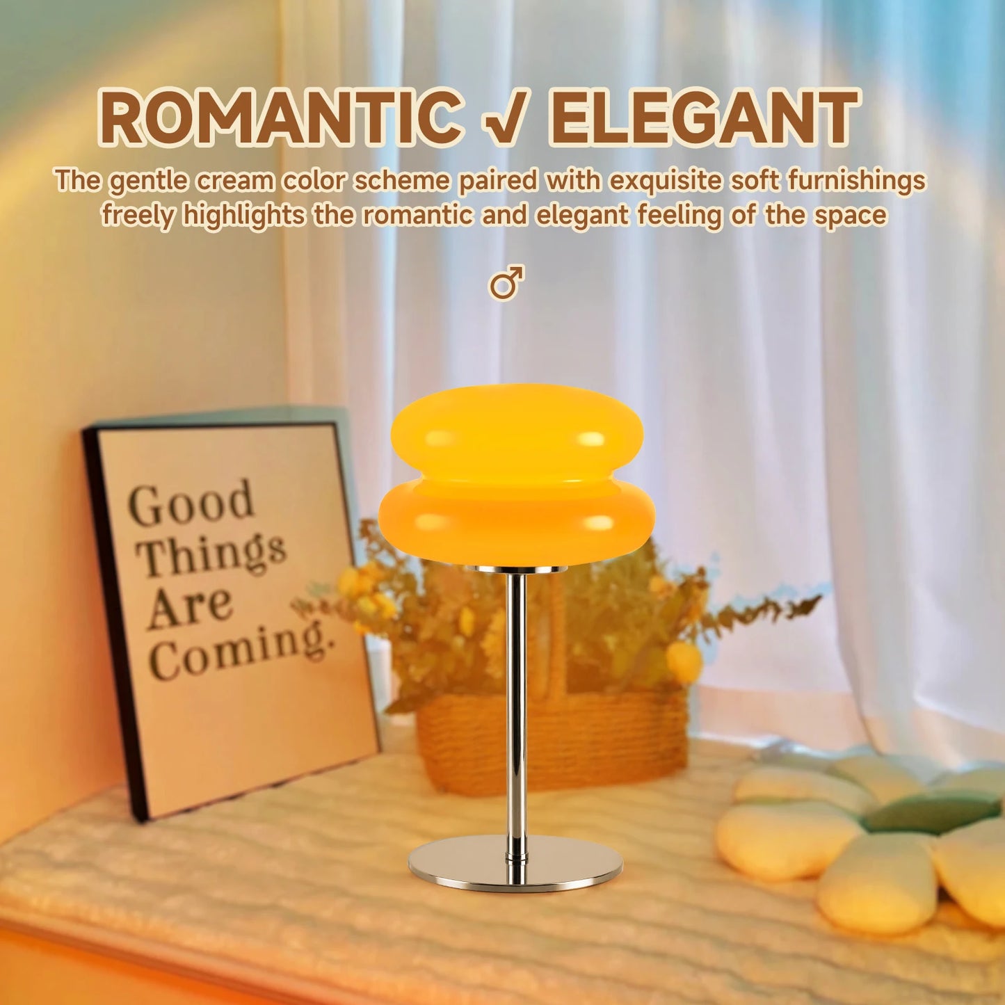 Cream-Style Creative Bread Night Light - Children's Room Bedside Lamp Birthday Gift Cute Bedroom Table Lamp Dimmable Sleep Ambiance Light Home Decoration Ornament - Orange