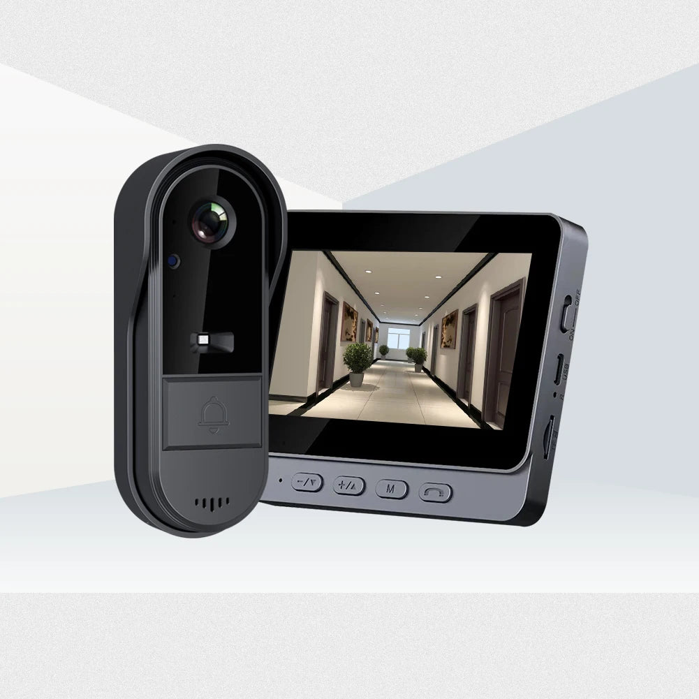 WiFi wireless smart video doorbell, Two-way outdoor 720P HD camera, Wireless intercom voice, Smart home waterproof doorbell