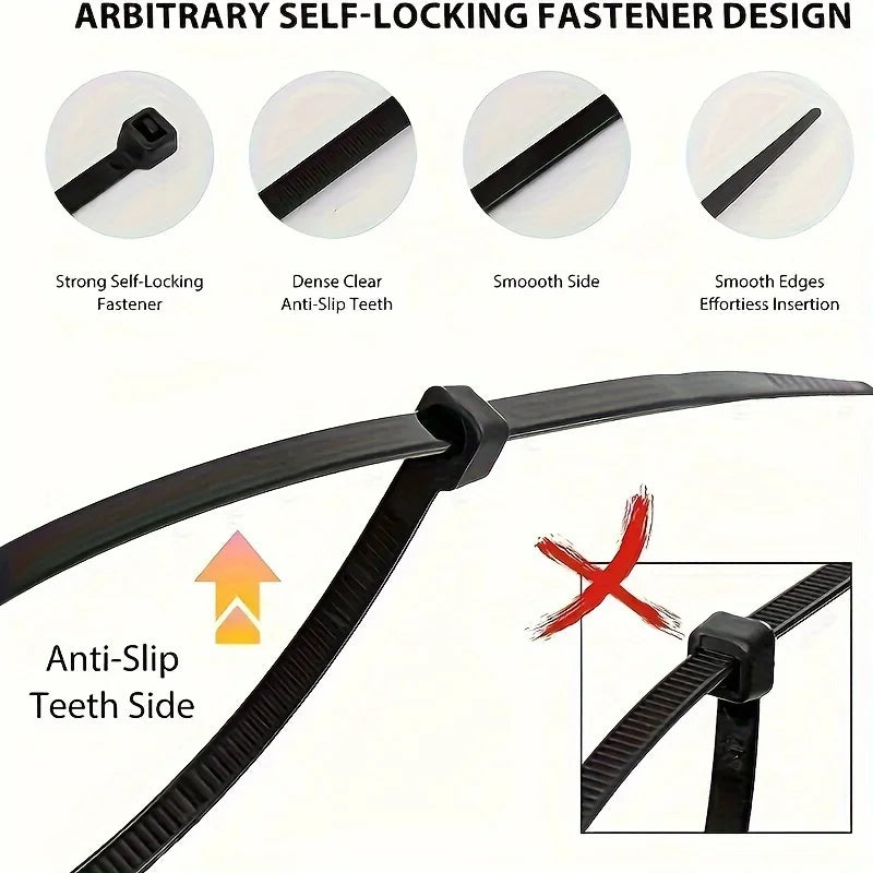 Plastic Straps Nylon Cable Ties Plastic Flanges Ties Cable Greenhouse Velcro Clamp Self-locking Fastening Wire Ties