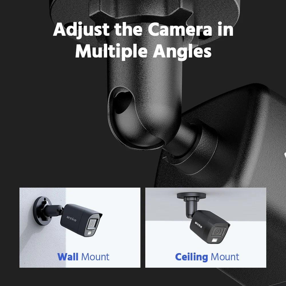 ANNKE 1080P HD-TVI Security Camera Kit 4PCS 2MP Bullet Outdoor Weatherproof Housing 66ft Super Night Vision Smart IR CCTV Camera