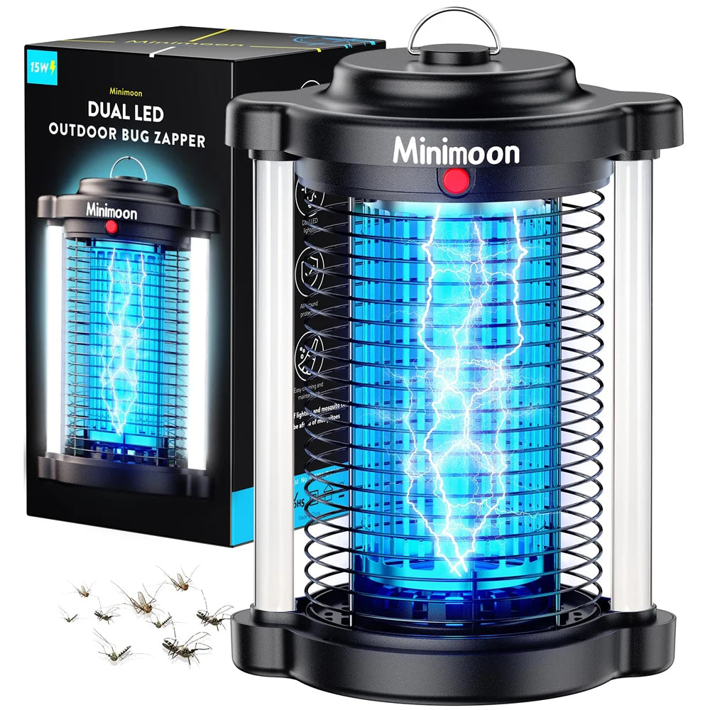Bug Zapper Outdoor Mosquito Zapper with Dual LED Light 4200V Fly Zapper 15W Electric Fly Traps